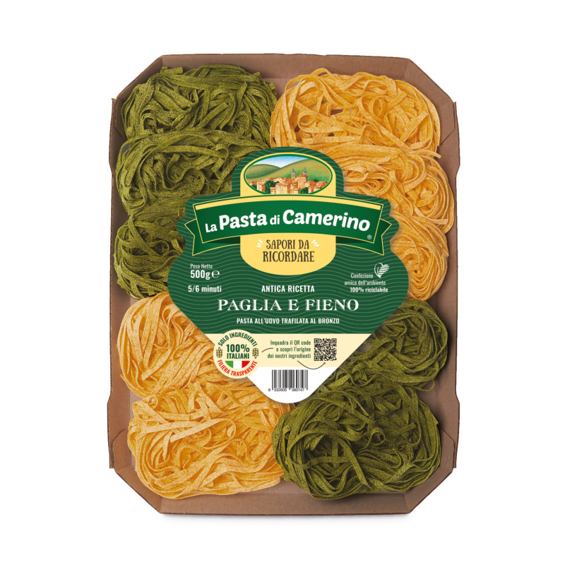 La Pasta di Camerino Vaječné Cesoviny Paglia Fieno Tagliatelle 500gr