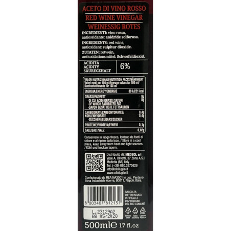 Aceto di Vino Rosso 500ml